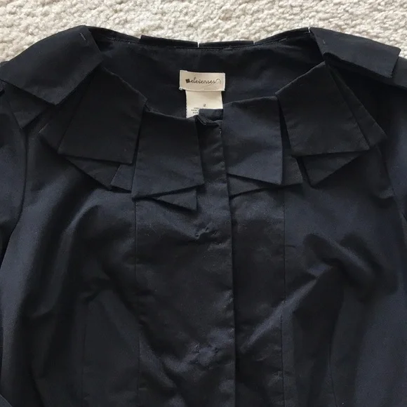 Anthropologie Black Petal Collar Jacket - Picture 3 of 7